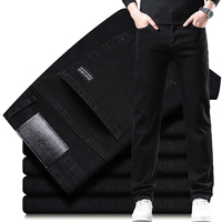 Jean Noir Pur pour Homme, Pantalon ChimStraight Fit, Confortable, artificiel astique, Classique, Denim de Marque, Fjj 1